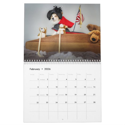 Bumbles and Dawgins 2024 Calendrier Corgi (Feb 2026)