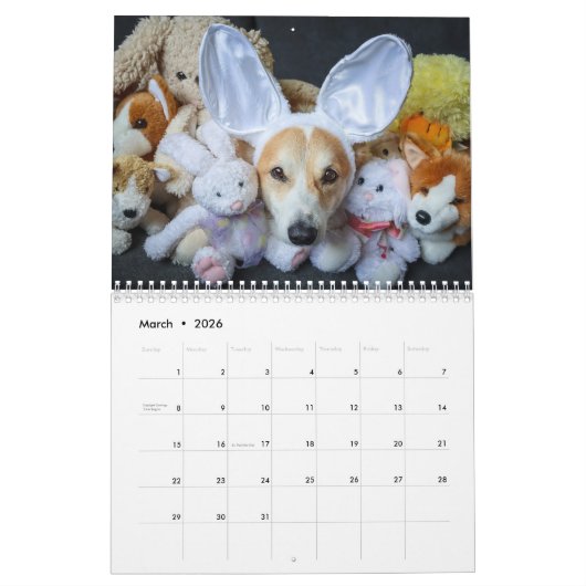 Bumbles and Dawgins 2024 Calendrier Corgi (Mar 2026)