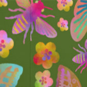 Bumbling Butterflies in Moss Behang (Zoom)