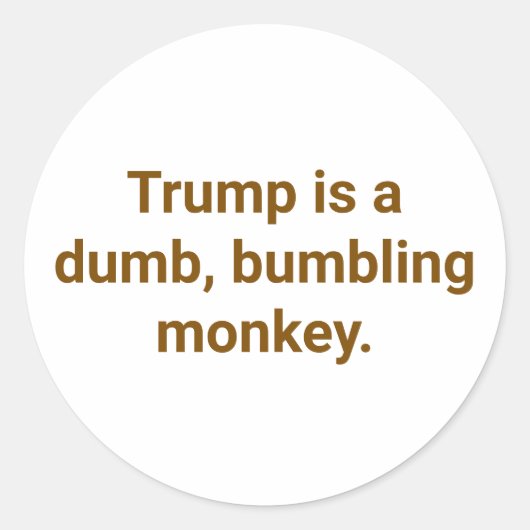 bumbling monkey Trump Hankamer Artjunkhaus Fun Ronde Sticker (Voorkant)