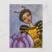 Bumer Bee Fairy sur la carte postale Flower (Devant)