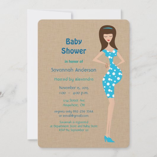 Bump Baby Boy Shower Invitations (Devant)