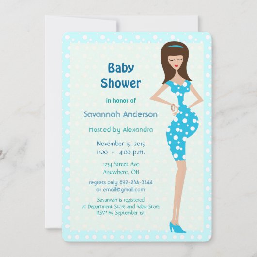 Bump Baby Boy Shower Invitations Kaart (Voorkant)
