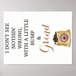 Bump en Grind Kitchen Pun Wall Art Poster