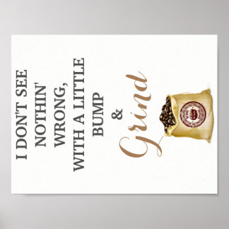 Bump en Grind Kitchen Pun Wall Art Poster