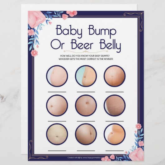 Bump of beer Belly (baby) Briefhoofd (Voorkant / Achterkant)