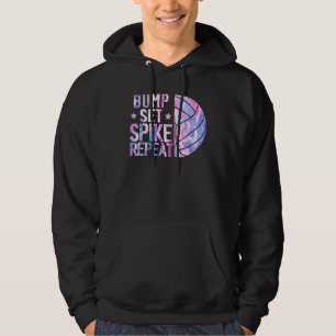 Bump Set Spike Herhaal Volleybal Speler Atleet Sp Hoodie