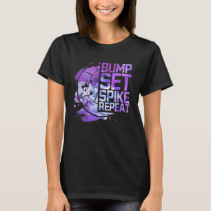 Bump Set Spike Repat Volleyball Lover Athlete Spo T-shirt