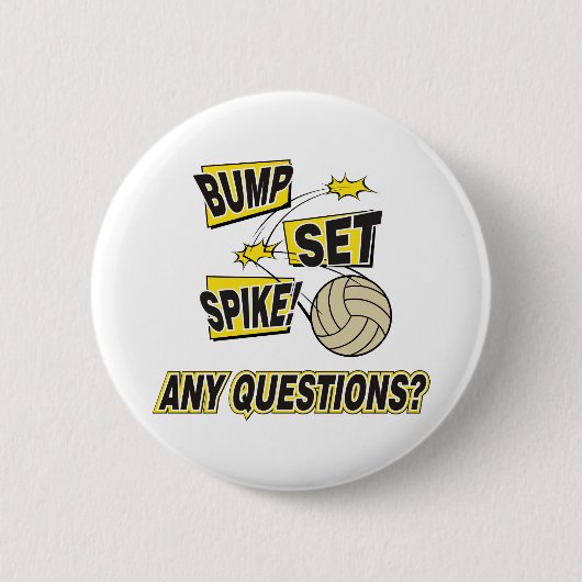 Bump Set Spike Volleyball Gift Ronde Button 5,7 Cm (Voorkant)