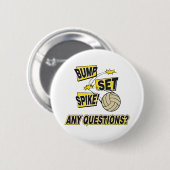 Bump Set Spike Volleyball Gift Ronde Button 5,7 Cm (Voorkant /achterkant)