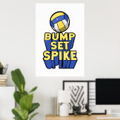 Bump Set Spike Volleyball Poster (Thuiskantoor)