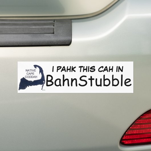 Bumpah Stickah... ik PAHK DEZE CAH IN BahnStubble Bumpersticker (Op auto)