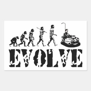 Bumper Cars Dodgem Leuke Sport Evolution Art Rechthoekige Sticker