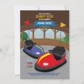 Bumper Cars Invitation Anniversaire Fairground Fai (Devant)