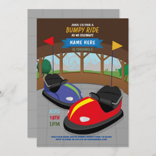 Bumper Cars Invitation Anniversaire Foire aux expo