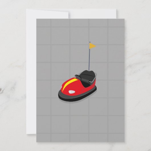 Bumper Cars verjaardagsuitnodiging kermis Kaart (Achterkant)