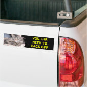 Bumper Cat zegt: "U moet terug" Bumpersticker (Op Truck)