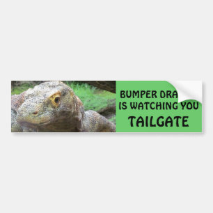 Bumper Dragon kijkt naar je achterklep Bumpersticker