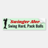Bumper Sticker Golf Funny - Alerte Swinger! (Devant)