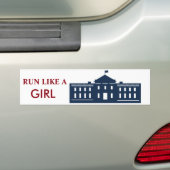 bumper sticker hillary run-achtig meisje (Op auto)