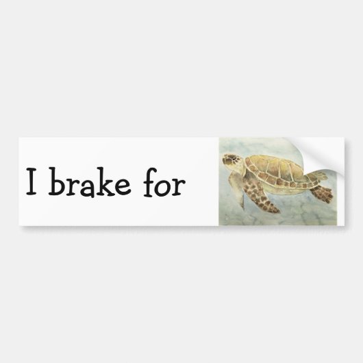 Bumper Sticker - Je freine pour les tortues de mer (Devant)