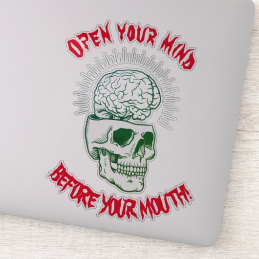 Bumper sticker Ouvrez votre esprit (Détail)