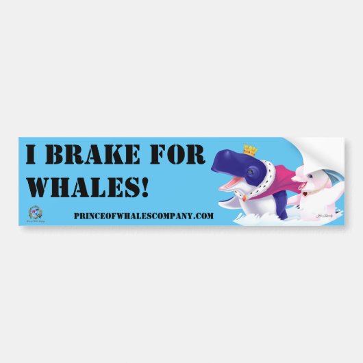 Bumper Sticker Prince of Whales I Braque For Whale (Devant)