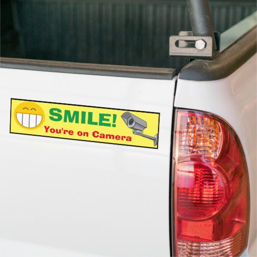 Bumper Sticker - Smile Vous êtes sur caméra (Sur camion)