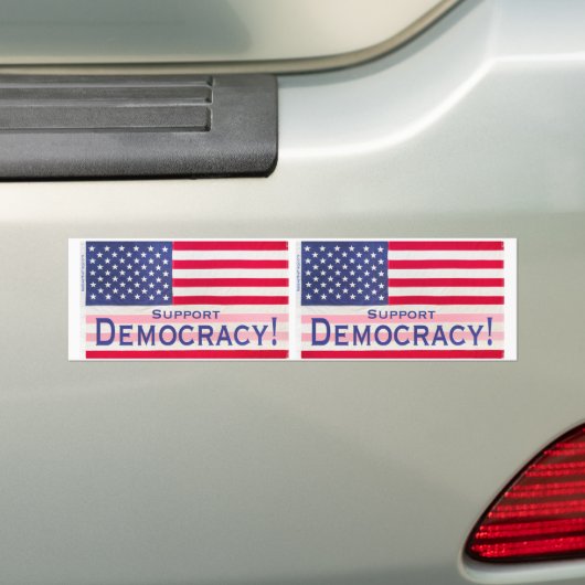 Bumper sticker - Support Democracy Flag Design (En voiture)