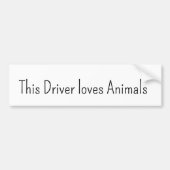 Bumper Sticker This Driver loves Animals (Voorkant)