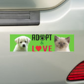 Bumpersticker adopteren en houden van liefde (Op auto)