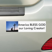 Bumpersticker, Amerika zegent God onze Schepper Bumpersticker (Op auto)