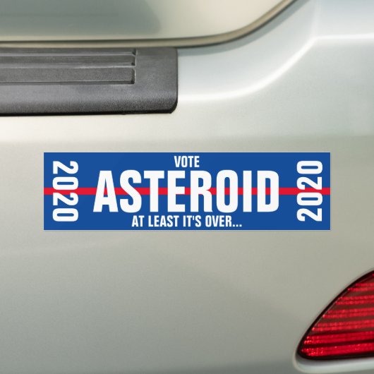 BUMPERSTICKER ASTEROID 2020. (Op auto)