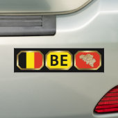 Bumpersticker Belgische vlaggenkaartcode (Op auto)