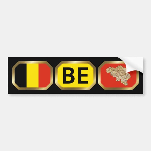 Bumpersticker Belgische vlaggenkaartcode (Voorkant)