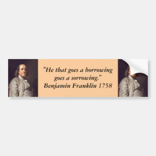 Bumpersticker: Benjamin Franklin over Debt Bumpersticker