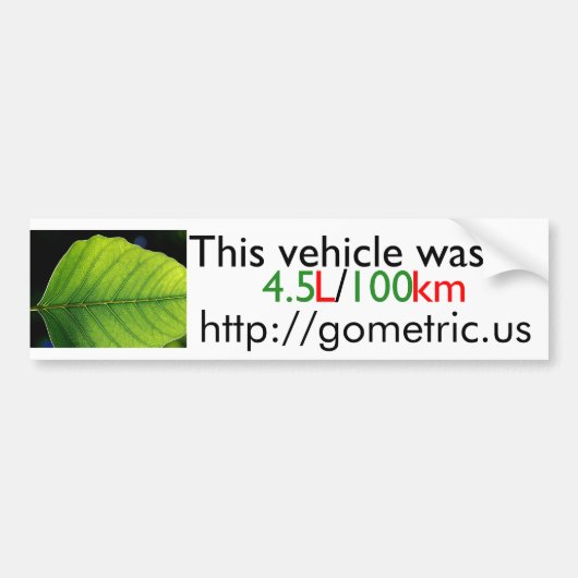 Bumpersticker brandstofefficiëntie (Voorkant)