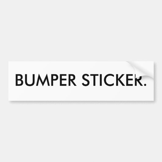 Bumpersticker. Bumpersticker (Voorkant)