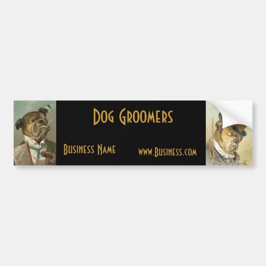 Bumpersticker Business Vintage Dog Groomers (Voorkant)