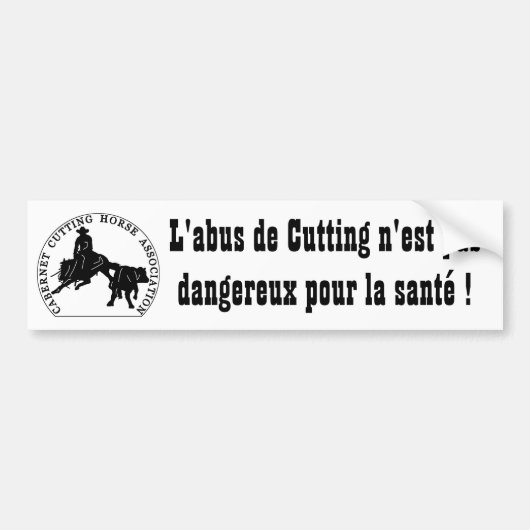 Bumpersticker Cabernet CHA Blanc Bumper Abus Noir (Voorkant)