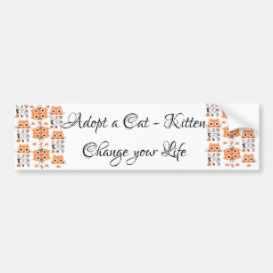 Bumpersticker Cat Kitten adopteren