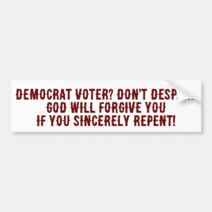 Bumpersticker-democraten wanhopen niet bumpersticker