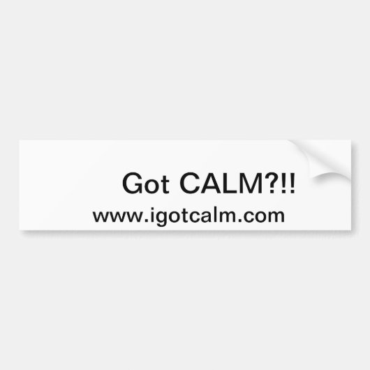Bumpersticker die vraagt of je kalm bent. (Voorkant)