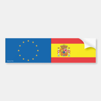 Bumpersticker Europese Unie en Spaanse vlag