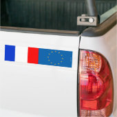 Bumpersticker Franse en Europese vlag (Op Truck)