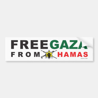 Bumpersticker "Free Gaza from Hamas" (Wit)
