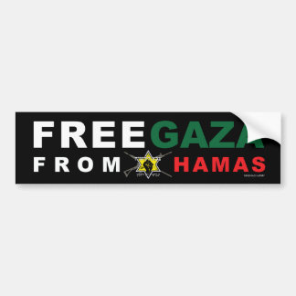 Bumpersticker "Free Gaza from Hamas" (zwart)