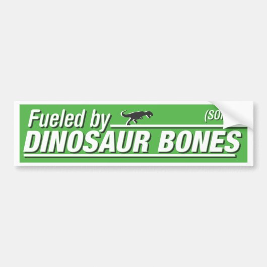 Bumpersticker "Fueled by Dinosaur Botten" (Voorkant)