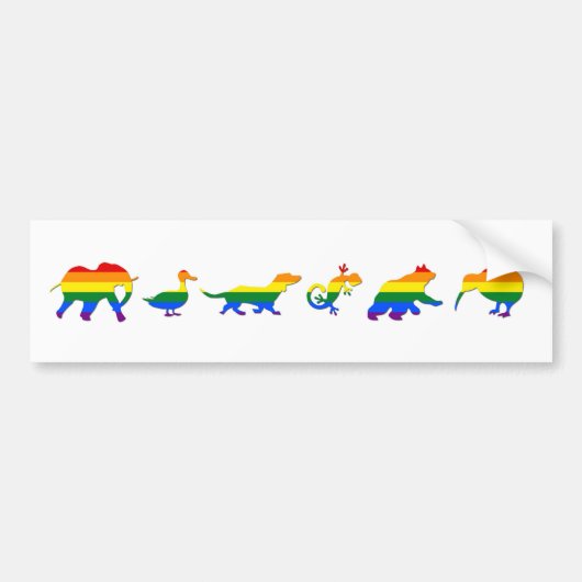 Bumpersticker Gay & Lesbian Pride Dierenvrienden (Voorkant)