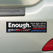 Bumpersticker - Genoeg. (Op auto)